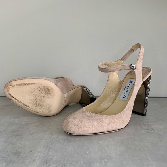 Jimmy Choo Meagan100 Pink Suede Ballet Shoe - Picture 7 of 16